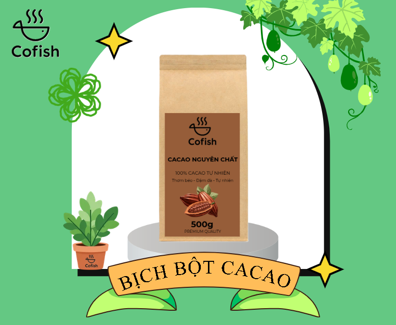 Bịch Bột Cacao hãng cofish mịn màng